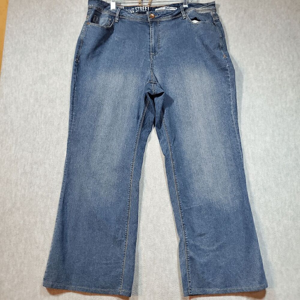 DKNY Jeans Womens 24 Blue Denim Spring Street Wide Leg Flat Front Regular Fit